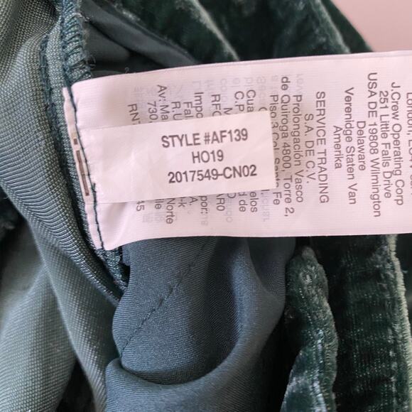 Madewell Velvet Wide Leg Pants Size 4 Smoky Spruce Green Crop Pleated *repaired - Picture 11 of 13